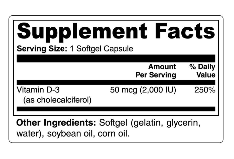 Vitamin D3 2,000 IU