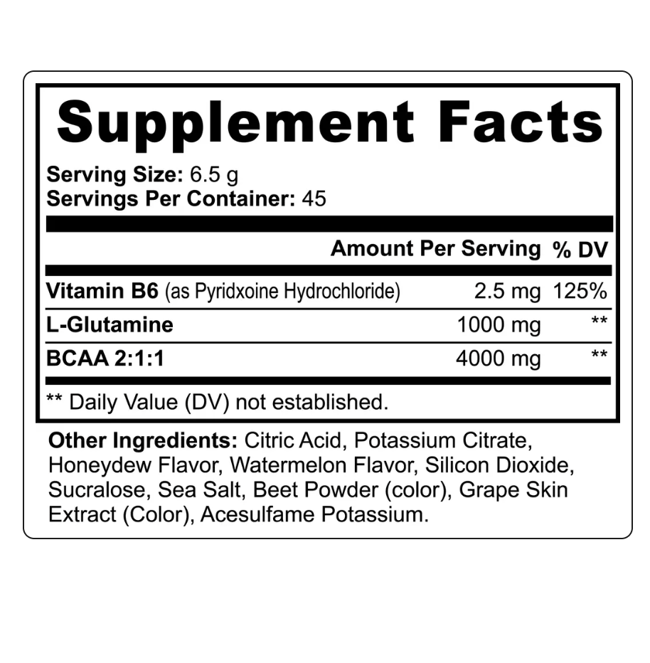 BCAA Post Workout Powder (Honeydew/Watermelon)